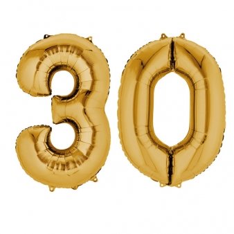 30. Geburtstag XXL Zahl 30, gold