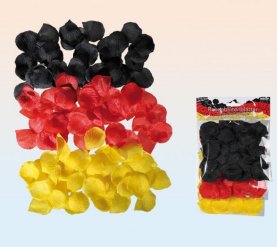 Rosenblütenblätter in Deutschlandfarben