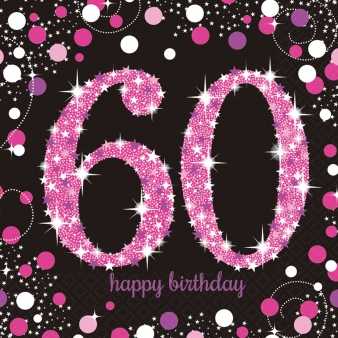 Happy Birthday Sparkling Servietten 60