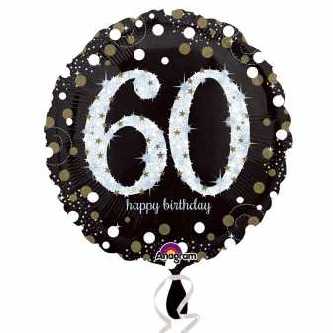 Happy Birthday Folienballon Sparkling 60