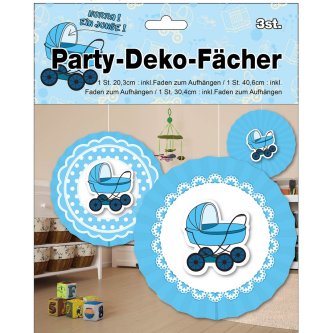 Party Dekofächer Baby blau