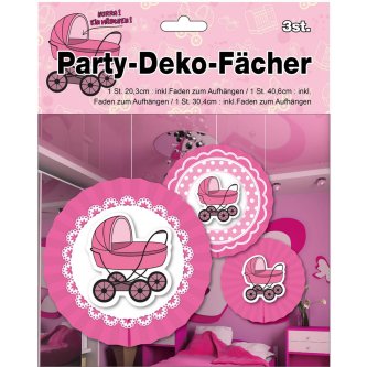 Party Dekofächer Baby rosa