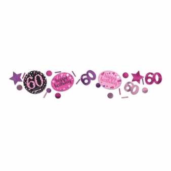 Sparkling Konfetti zum 60. Geburtstag, pink