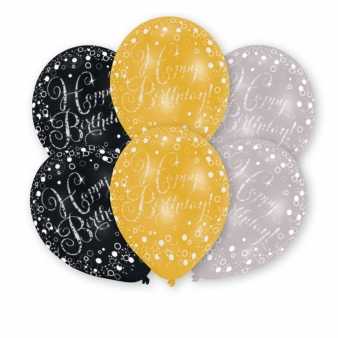 Happy Birthday Sparkling Gold Luftballons
