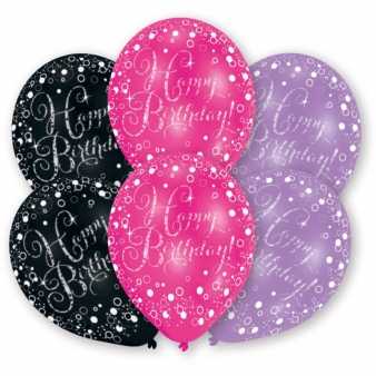 Happy Birthday Sparkling PINK Luftballons
