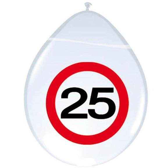 8 x Rundballon Verkehrsschild 25