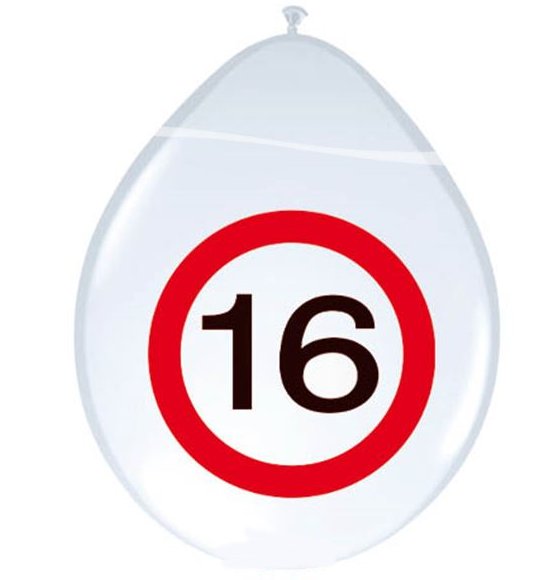 8 x Rundballon Verkehrsschild 16