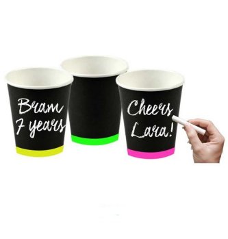 Neon Party - beschriftbare Becher