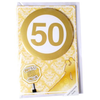 Goldene Hochzeit Glückwunschkarte mit Button Goldene Hochzeit Glückwunschkarte mit Button