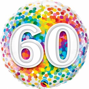 Happy Birthday Folienballon Confetti, 60