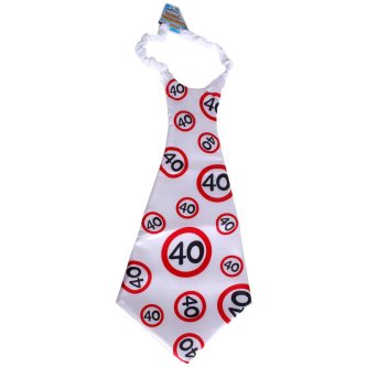 Riesen Krawatte zum 40. mit Verkehrsschildern