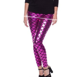 Leggins Glamour lila Fischoptik