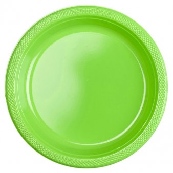 20 Teller kiwi Plastik rund 22,8 cm