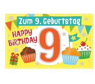 Geburtstagsteelicht in Box Zum 9. Geburtstag