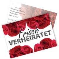 50 Ballonflugkarten - Frisch Verheiratet Rosen