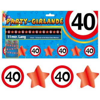 Party Glitter Girlande Zahl 40