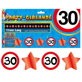 Party Glitter Girlande Zahl 30