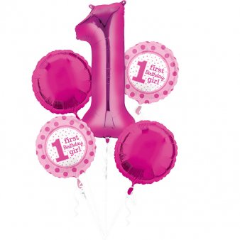 Folienballon Bouquet 1. Geburtstag,5 tlg.