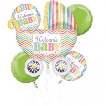 Folienballon Bouquet Baby Kinderwagen,5 tlg.