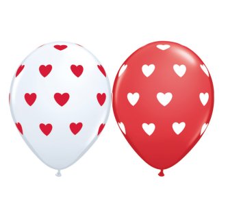 Ballons mit Herzchendruck, 50 Stück