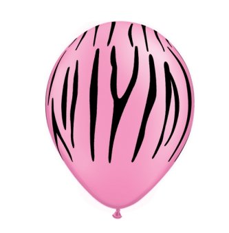 Neon Ballons mit Zebradruck, 50 Stück