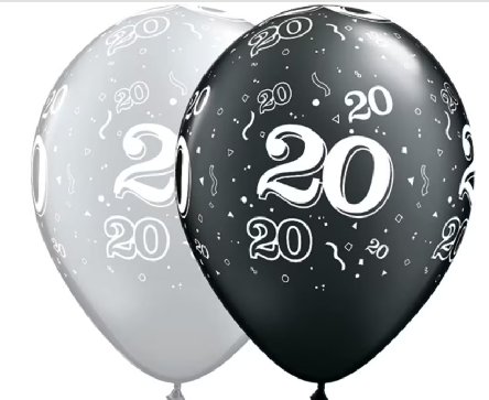 Qualatex - Luftballons zum 20.Geburtstag