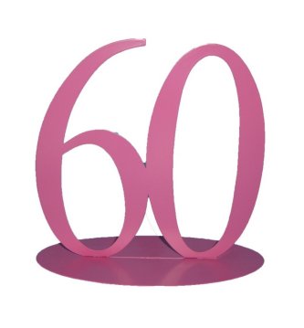 Metall Zahl 60, pink