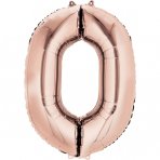 Folienballon - 86cm - Rosegold - XXL Zahl 0