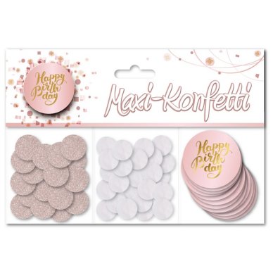 Maxi-Konfetti Happy Birthday, rosegold