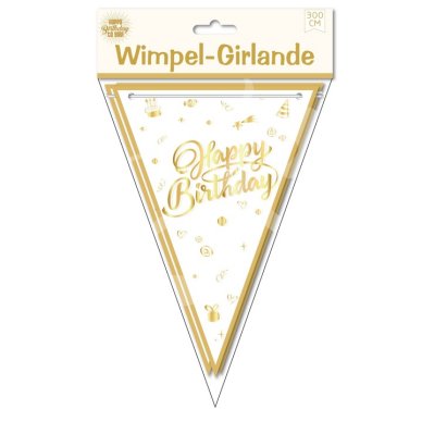 Wimpel Girlande Geburtstag, 3m