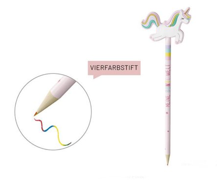 Buntstift Einhorn mit Topper