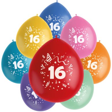 Bunte Ballons zum 16.Geburtstag