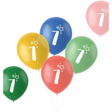 Geburtstag - Zahlenballons mit Zahl 7