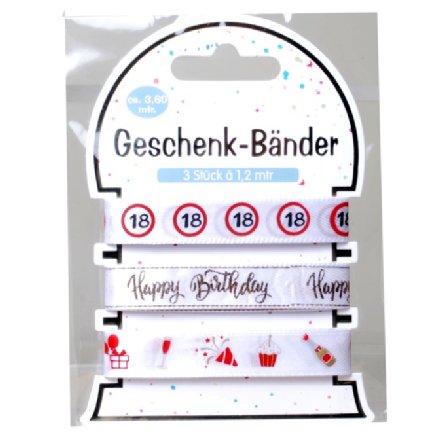 Geschenkband Set zum 18.Geburtstag