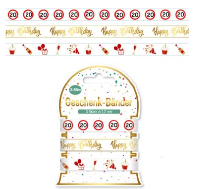 Geschenkband Set zum 20.Geburtstag Geschenkband Set zum 20.Geburtstag