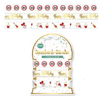Geschenkband Set zum 30.Geburtstag Geschenkband Set zum 30.Geburtstag