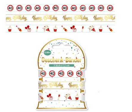 Geschenkband Set zum 40.Geburtstag Geschenkband Set zum 40.Geburtstag