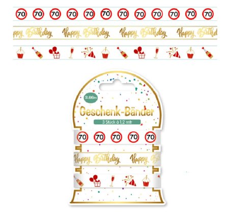 Geschenkband Set zum 70.Geburtstag Geschenkband Set zum 70.Geburtstag