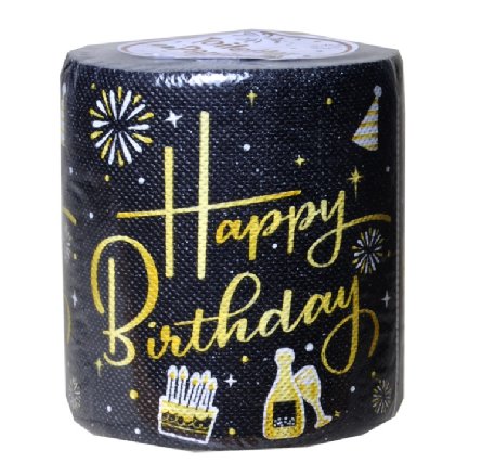 Toilettenpapier Geburtstag, schwarz/ gold Toilettenpapier Geburtstag, schwarz/ gold