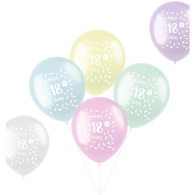 Ballons zum 18. Geburtstag - Pastell