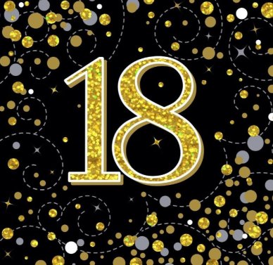 18.Geburtstag Servietten Sparkling Star gold 18.Geburtstag Servietten Sparkling Star gold