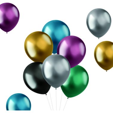 50 x bunte Metallic Ballons - 33 cm