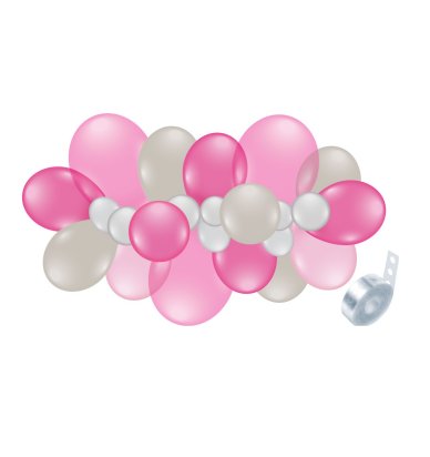 Ballongirlande, Pink , 61 tlg.