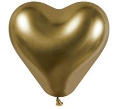 Herzballons, gold, Spiegeloptik, 6 Stück Herzballons, gold, Spiegeloptik, 6 Stück