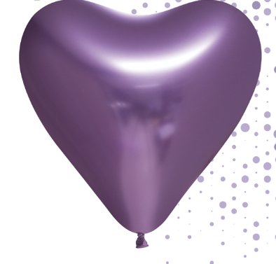 Herzballons, lila, Spiegeloptik, 6 Stück Herzballons, lila, Spiegeloptik, 6 Stück