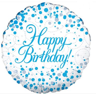 Geburtstag Holographic Ballon, blau