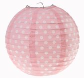 Lampion rund im 2er Set, rosa Dots