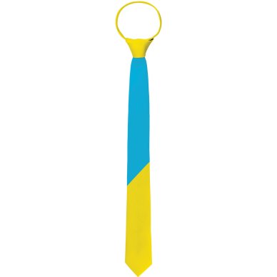 Krawatte Colorblock Blau/Gelb, 1 Stück