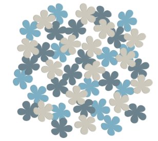 Konfetti Jungen Blütenform, Blooming