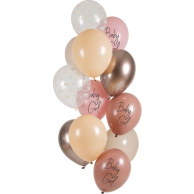 Ballons Baby Girl 33cm - 12 Stück